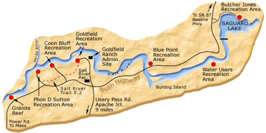 Lower Salt River Fishing Map Carpool The Salt River | Redline Rentals And Sales Services, Mesa Az